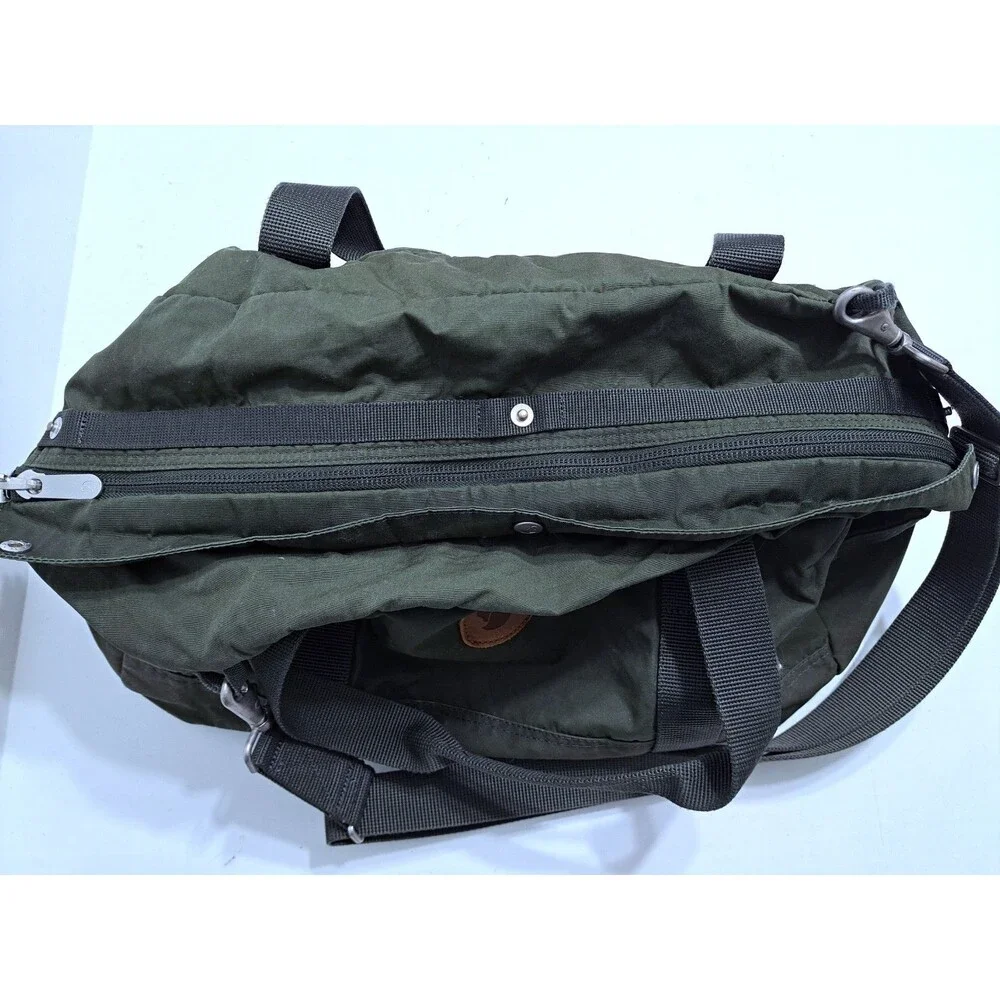 Fjallraven Greenland 30L Duffle Travel Bag Leather Logo G-1000 Green Canvas
